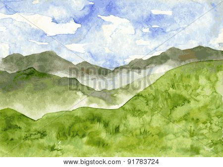 abstract watercolor landscape
