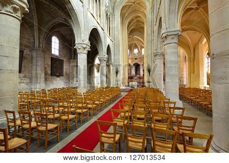 Triel sur Seine France - march 1 2016 : the gothic and renaissance Saint Martin church