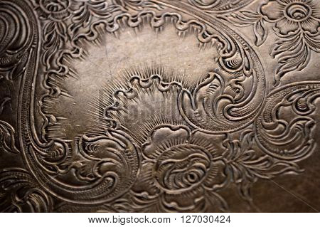 Tarnished Silver Scrollwork Background