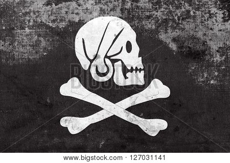 Henry Every Pirate Flag, With A Vintage And Old Look