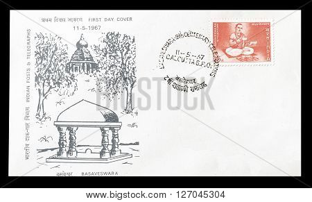 INDIA - CIRCA 1967 : Cancelled postage stamp printed by India, that shows Bhagat Sing.