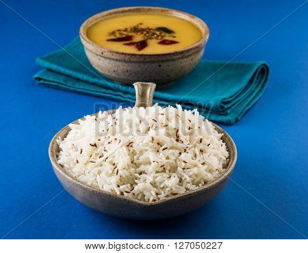 Whole Yellow Lentil with Rice, dal tadka and jeera rice, Indian Dish, cooked rice and cooked Arhar or Toor dal (Pigeon Pea)
** Note: Soft Focus at 100%, best at smaller sizes