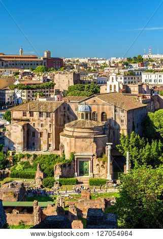 The Temple of Romulus in the Roman Forum - Italy