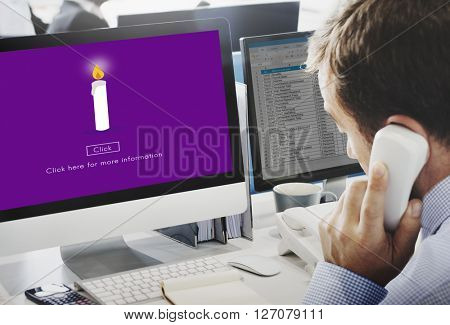 Candle Light Flame Faith Icon Concept