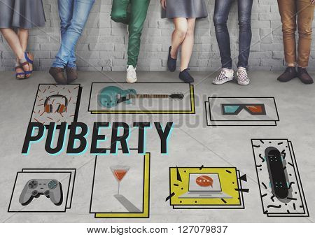 Puberty Adolescence Age Change Growth Life Concept