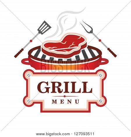 Vector grill and BBQ menu design. Vector illustration.