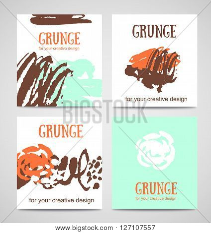Set of trendy invitations with scribble texture. Wedding marriage bridal birthday Valentine's day party. Isolated. Vector