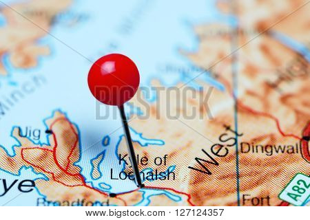 Kyle of Lochalsh pinned on a map of Scotland