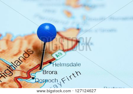 Brora pinned on a map of Scotland