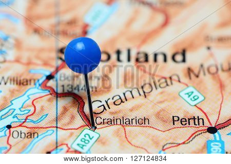 Crainlarich pinned on a map of Scotland