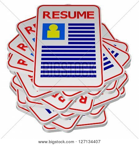 Concept: unemployment isolated on white background. 3D rendering.