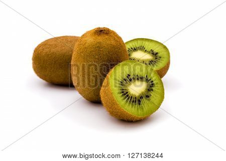 Kiwi fruit isolated on white background, raw food