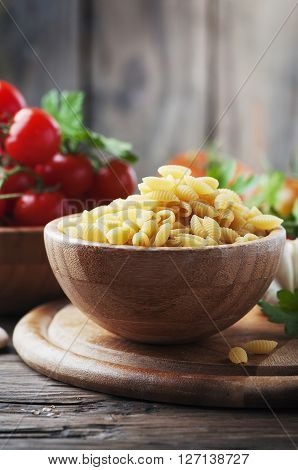 Sardinian Uncooked Pasta Malloreddus On The Wooden Table