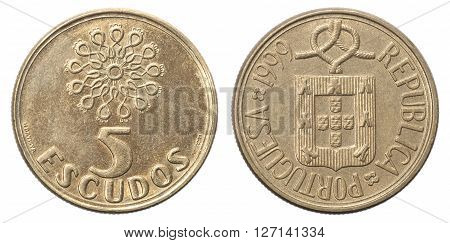 Five Portuguese Escudo Coin