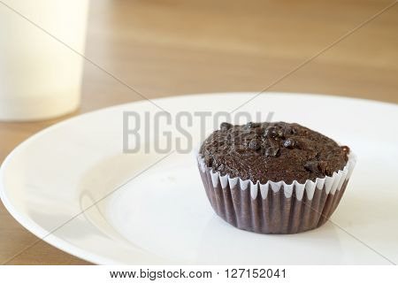 delicius  of banana cup cake on plate
