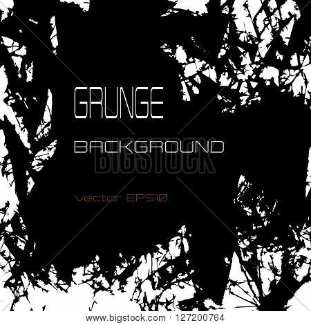 Grunge vector background with shards and wreckage monochrome black and white