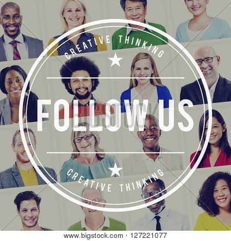 Folllow Follow Us Follower Followering Sharing Concept