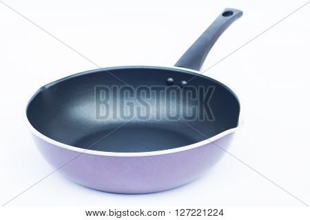 Non stick frying pan on white background, stock photo