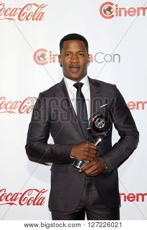 LAS VEGAS - APR 14:  Nate Parker at the CinemaCon Awards Gala at the Caesars Palace on April 14, 2016 in Las Vegas, CA