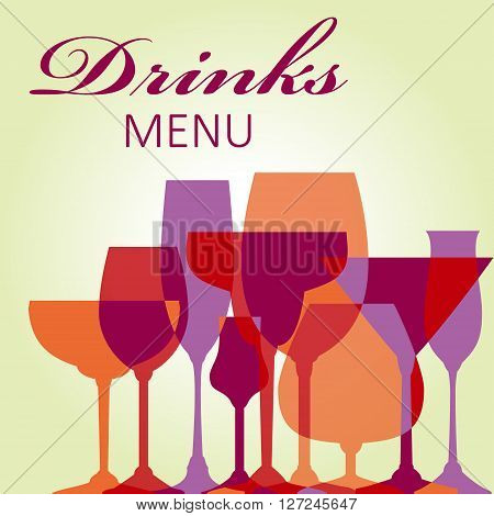 Drinks menu design - vector illustration 10 EPS