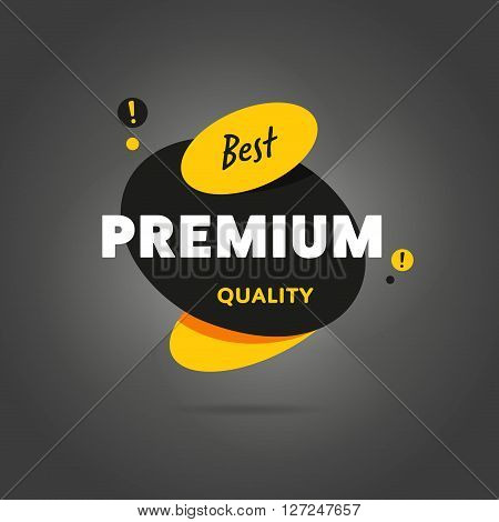 Premium quality flat abstract isolated vector illustration. Design of ad offer. Premium quality banner. Sale sticker. Premium quality sticker. Promo offer. Premium quality badge. Special offer ad tag. Premium quality label. Vector icon of premium quality.