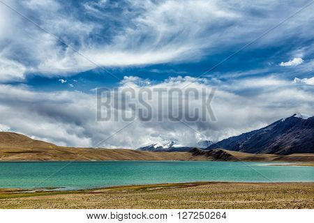 Himalayan lake Kyagar Tso in Himalayas, Ladakh, Jammu and Kashmir, India