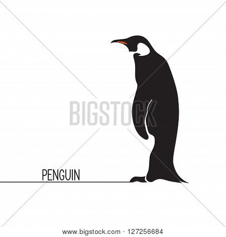 Minimalist stylized icon of penguin for your design