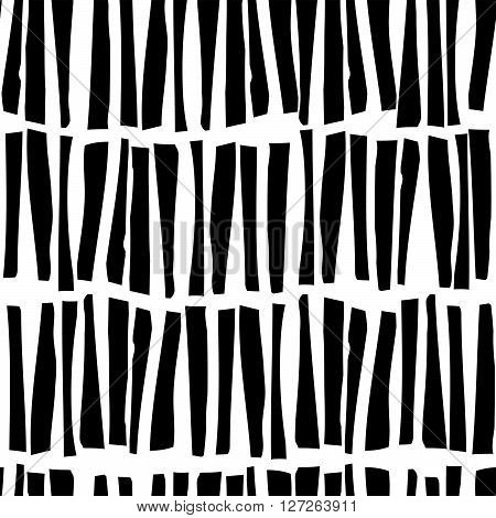 Abstract seamless vector pattern with hand drawn vertical lines. Monochrome illustration stripes texture. Hipster graphic design