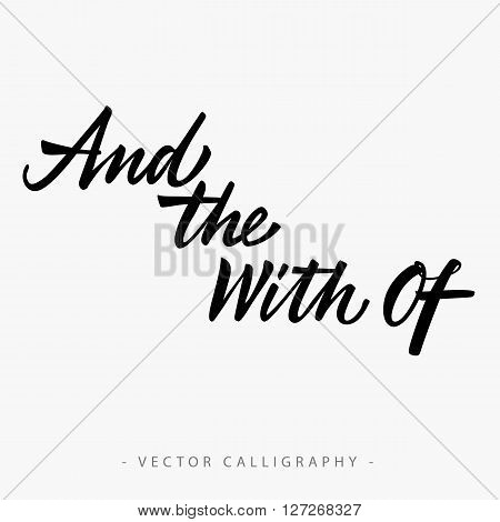 Black calligraphic And the with of inscription on white background