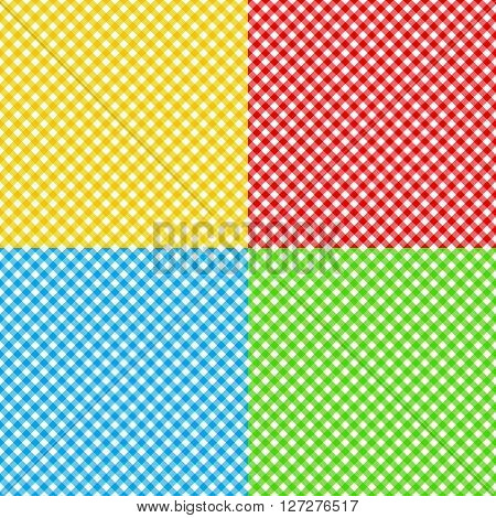 different colors checked fabric tablecloth texture seamless pattern vector illustration