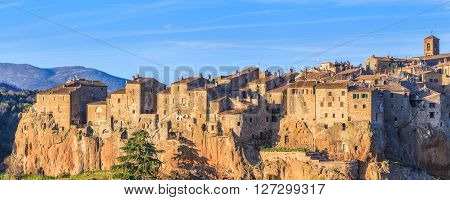 Pitigliano is a town and comune in the province of Grosseto, southern Tuscany. It as an ancient medieval hill town hanging from a tuff stone