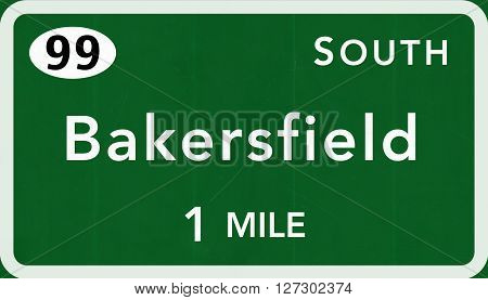 Bakersfield Usa Interstate Highway Sign