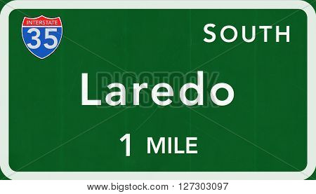 Laredo Usa Interstate Highway Sign
