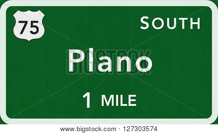 Plano Usa Interstate Highway Sign