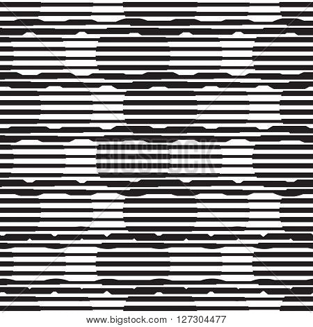 Vector geometric seamless pattern. Repeating abstract circle gradation pattern in black and white. Modern texture, pattern design