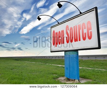 Open source program software program or economy freeware internet data computer sharing