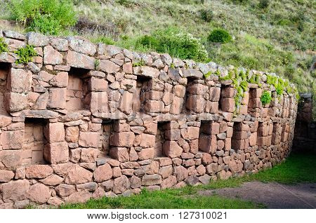 South America Pisac (Pisaq) - Inca ruins in the sacred valley in the Peruvian Andes Peru