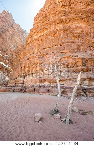 Mouth of Khazali Canyon in Wadi Rum (Jordan)
