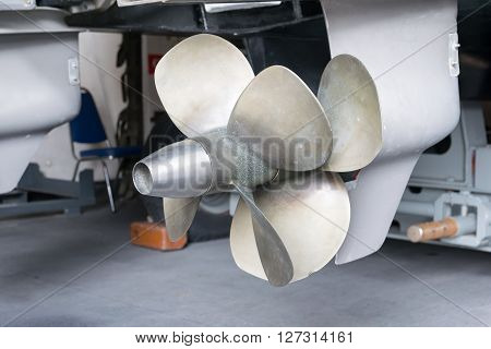 Propeller of a boat,  ship, screw, prop, motorboat, bladed,