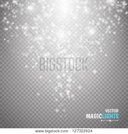 Magic light vector effect. Glow special effect light flare star and burst. Isolated spark. vector illustration