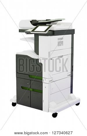 Office copying machine under thew white background