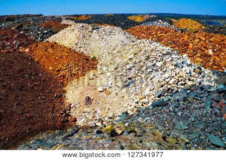 Colorful dumps of ???????? depleted iron ore