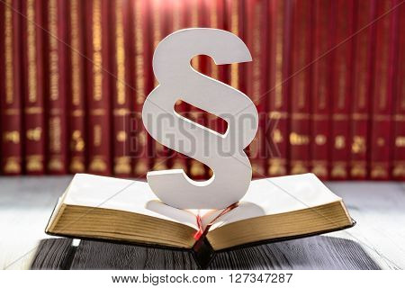 White Wooden Paragraph The Symbol Of Law