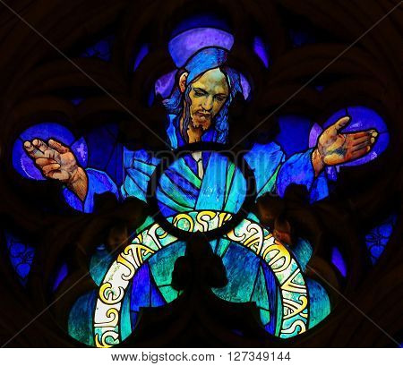 Stained Glass By Alphonse Mucha In Prague Cathedral