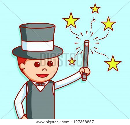 Magician  illustration design  .eps 10 vector illustration flat design