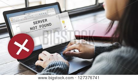 Server Not Found Error Inaccessible Concept