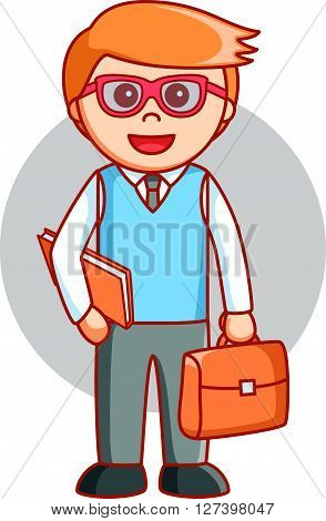 Lecturer man cartoon .EPS10 editable vector illustration design