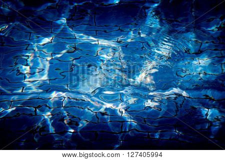 Water Wafe On Blue Reflexion
