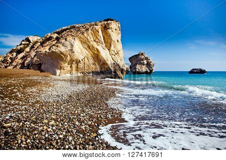 Petra tou Romiou, Aphrodite's legendary birthplace in Paphos, Cyprus
