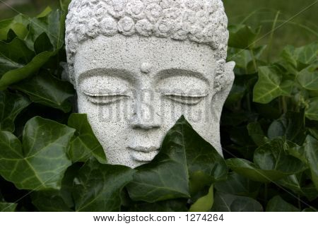 Buda en jardín